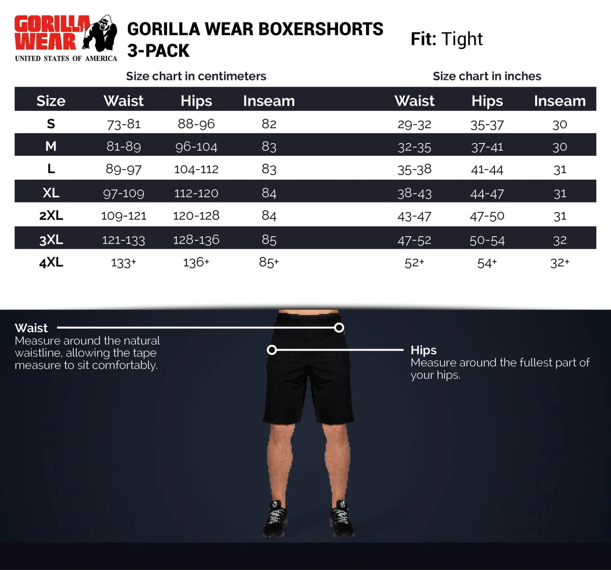 Gorilla Wear Boxershorts 3-pack, black - Bild 4