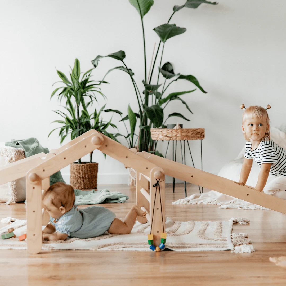 Montessori Flexibel Klätterställning i Trä med Rutschkana - 4 Delar - Bild 5