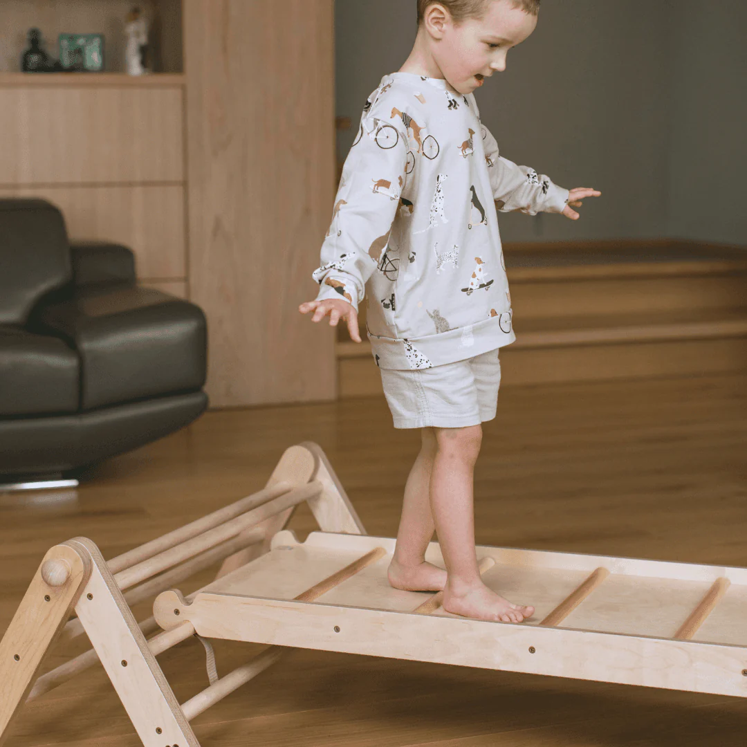 Montessori Flexibel Klätterställning i Trä med Rutschkana - 4 Delar - Bild 6
