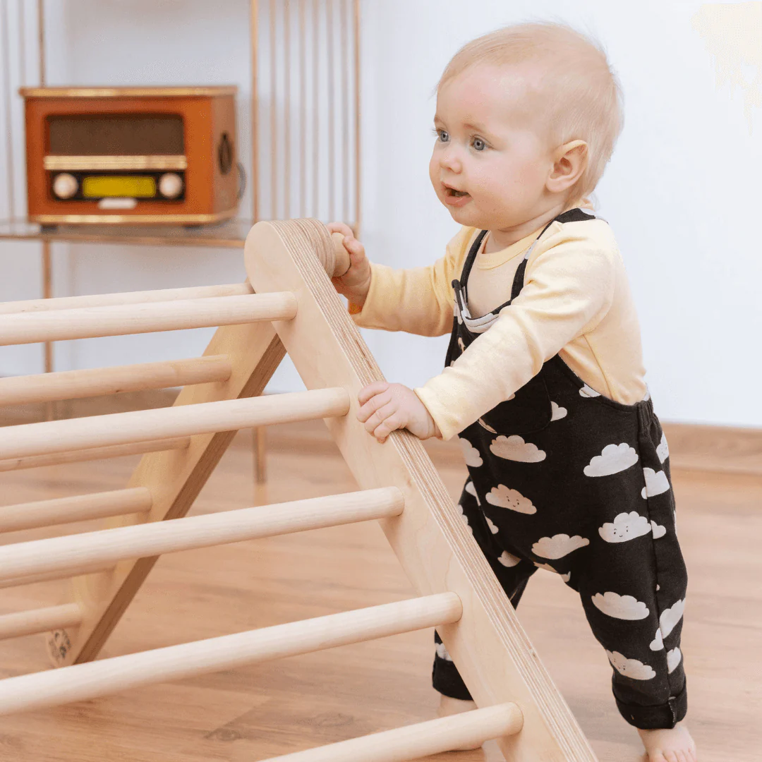Montessori Triangulär Klätterställning i Trä - 2 Delar & Rutschkana - Bild 7