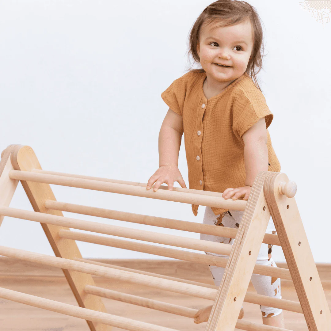 Montessori Triangulär Klätterställning i Trä - 2 Delar & Rutschkana - Bild 9