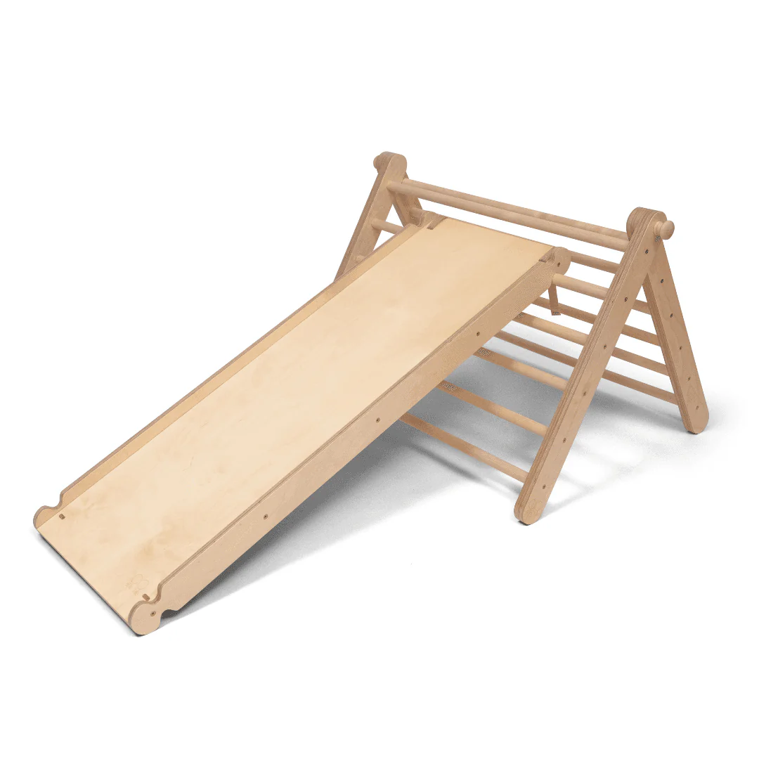 Montessori Triangulär Klätterställning i Trä - 2 Delar & Rutschkana - Bild 3