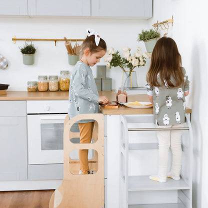 Lärotorn i Trä För Barn - Justerbar - Vit - Bild 4