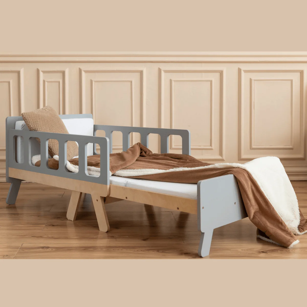 Montessori Växasäng - Utdragbar Barnsäng & Madrass - Olika Färger - Bild 2