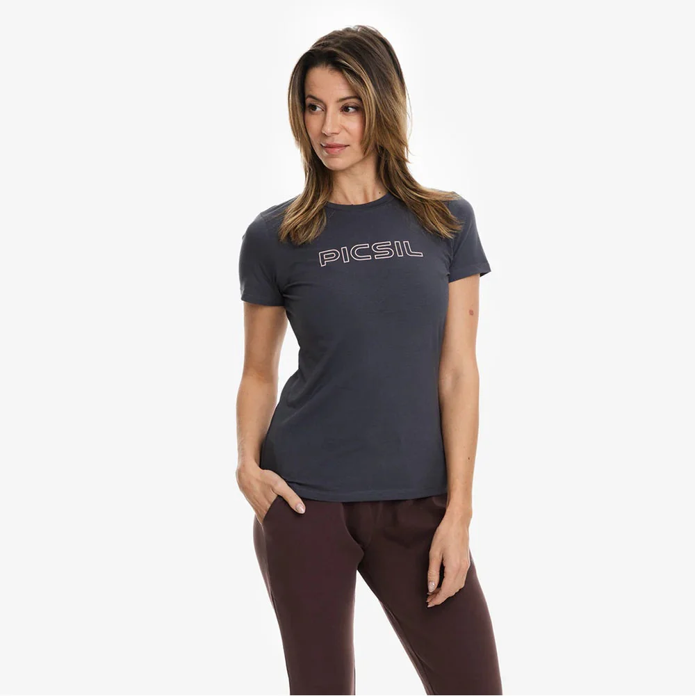 Picsil Short manga women sport t -shirt Grå - Bild 2
