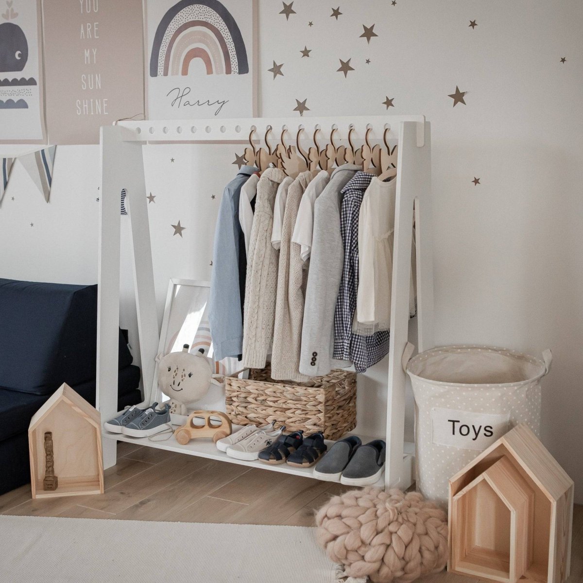 Montessori Klädställning Med Hylla För Skor För Barn - Bild 6