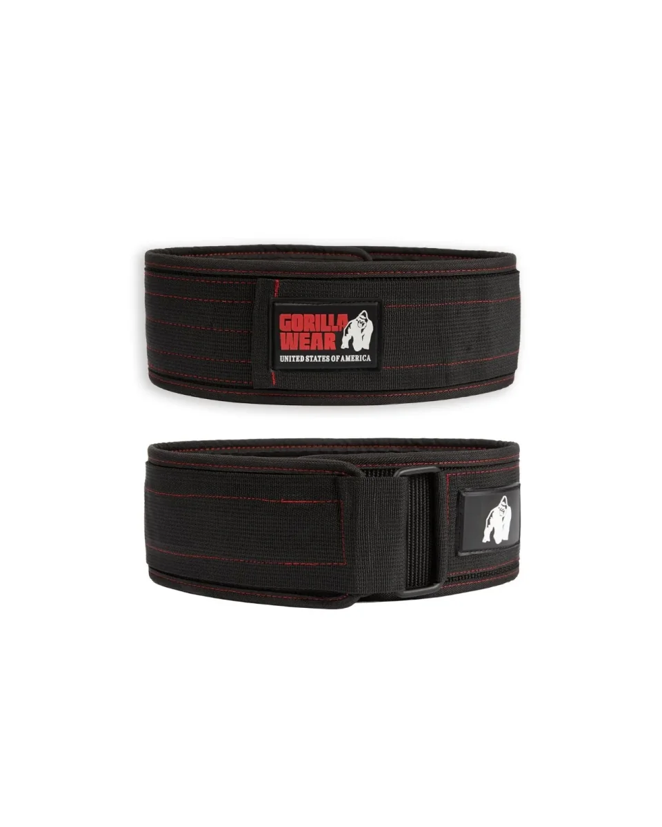 Gorilla Wear 4 Inch Nylon Belt, black/red - Bild 2