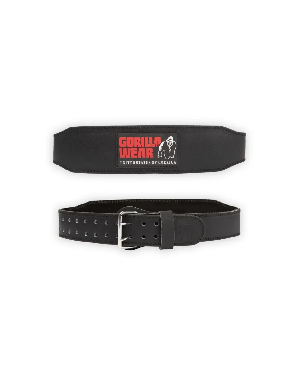 Gorilla Wear 4 Inch Padded Leather Belt, black/red - Bild 2