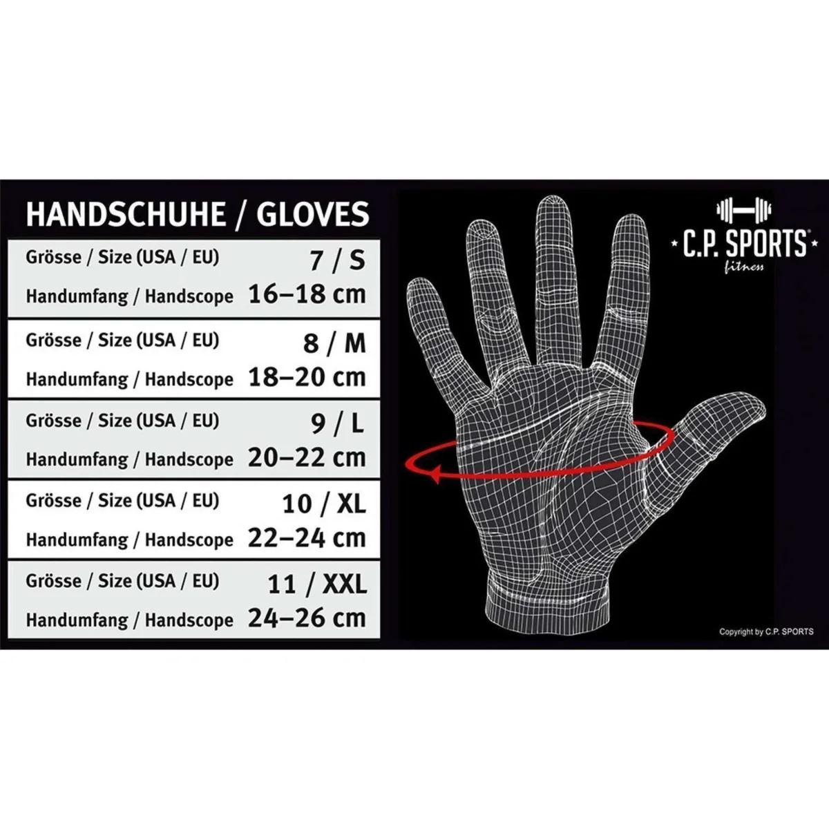 C.P. Sports Classic Mesh Glove, black/anthracite - Bild 4