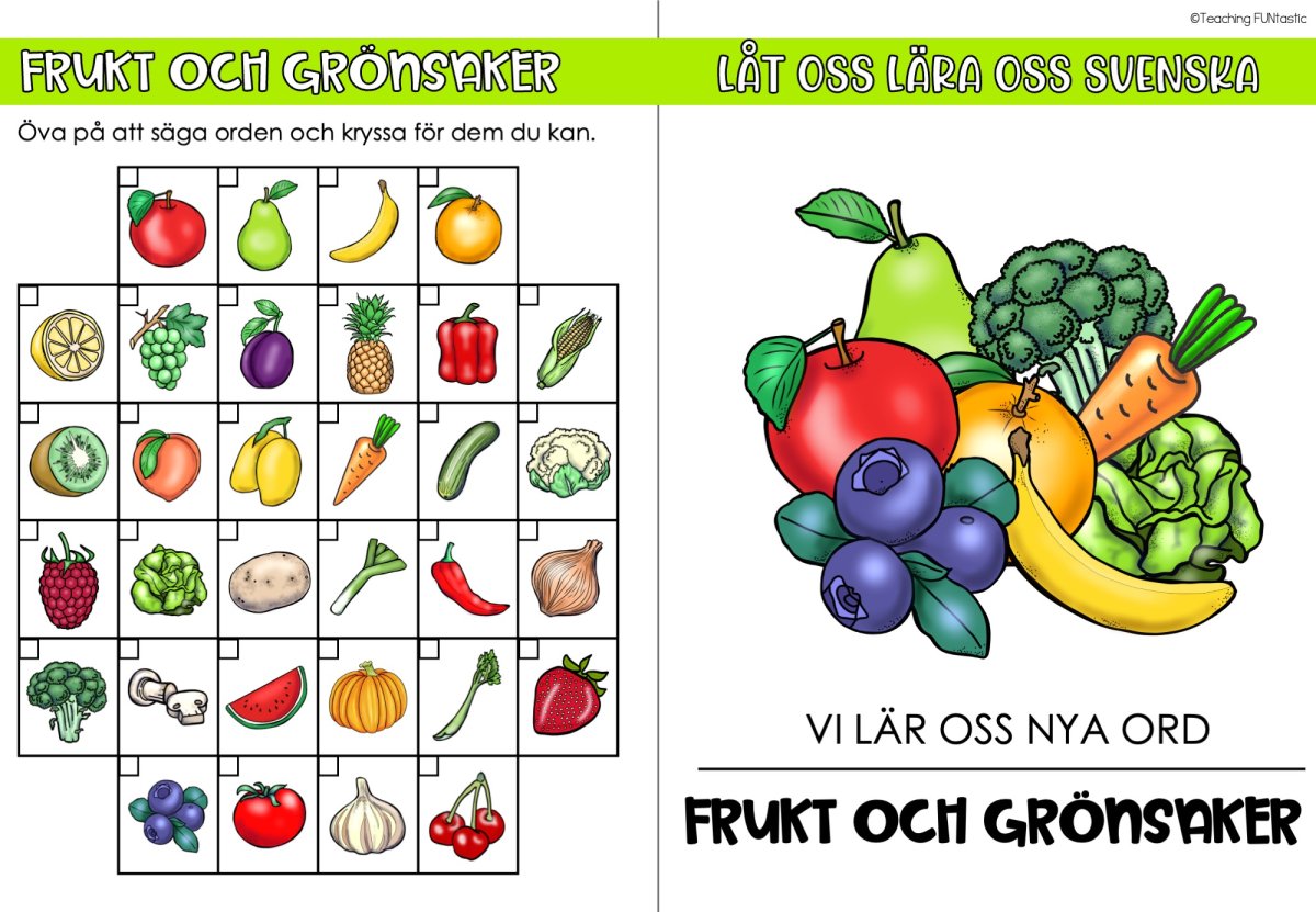 Låt oss lära oss svenska – Frukt och grönsaker - Bild 3