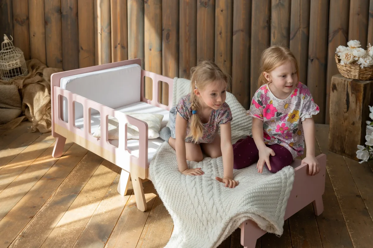 Montessori Växasäng - Utdragbar Barnsäng & Madrass - Olika Färger - Bild 3