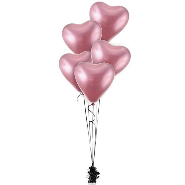 Ballongset Hjärtan Rosa 6-pack - Bild 3