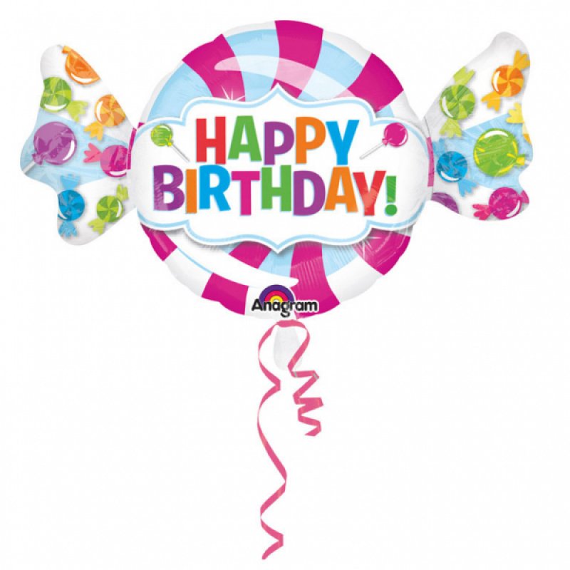 Heliumballon Happy Birthday – karamell 101 cm