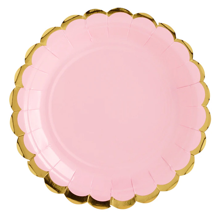 Lyxig Pappersassiette Ljusrosa 18cm 6-pack - Bild 2