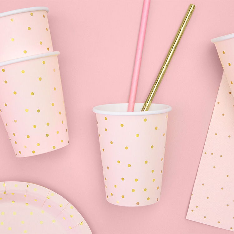 Polka Pappersmuggar Rosa 6-pack - Bild 4
