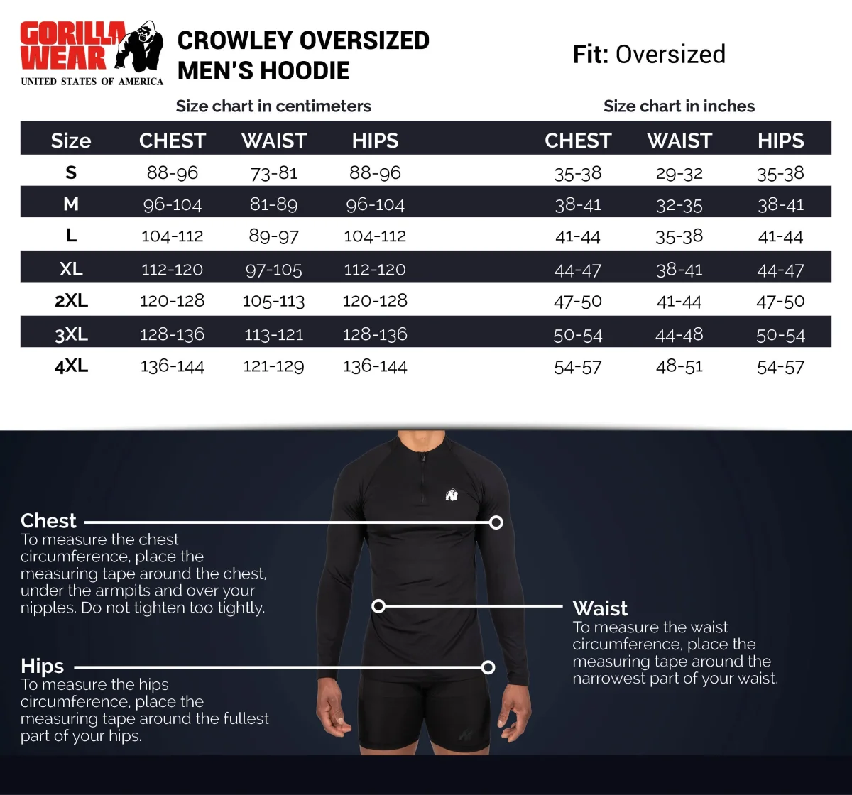 Gorilla Wear Crowley Oversized Men's Hoodie, washed grey - Bild 7